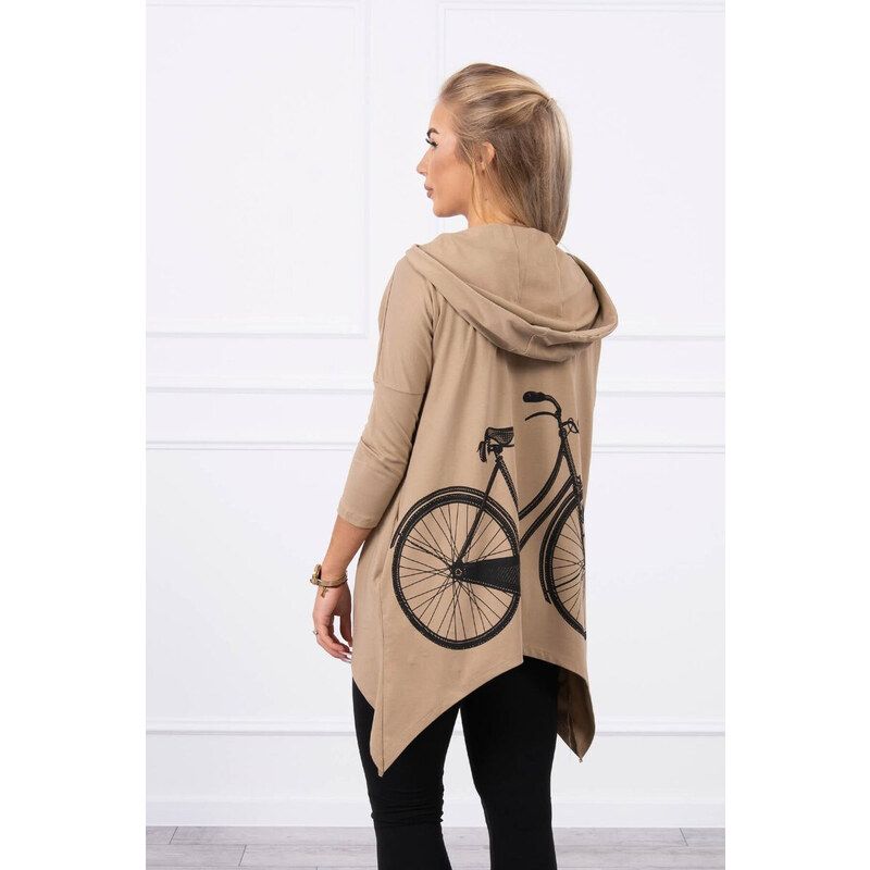 K-Fashion Mikina s potlačou kolesa camel 44559574
