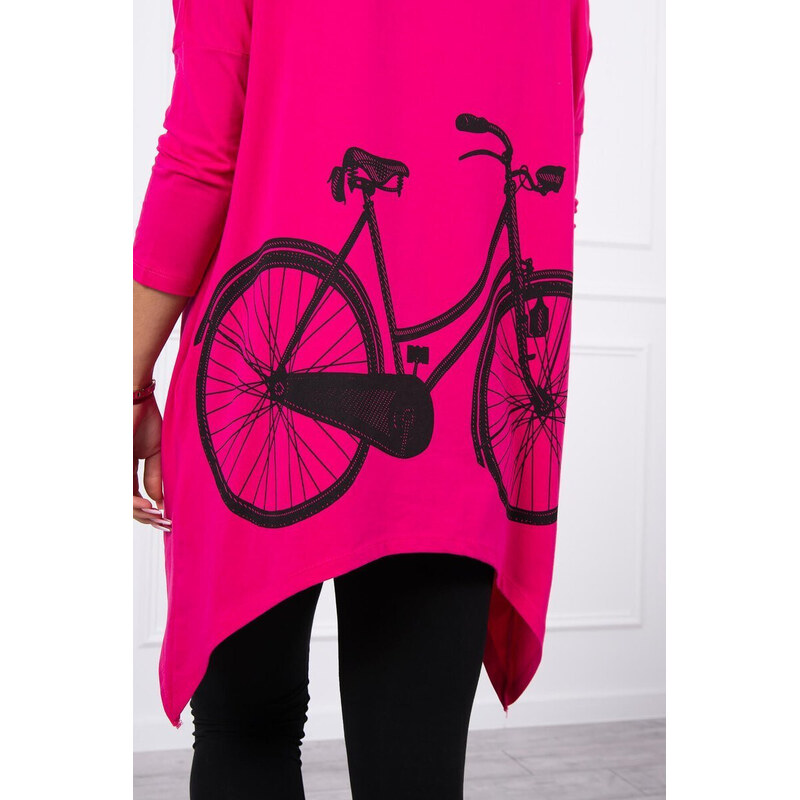 K-Fashion Mikina s potlačou kolesa fuchsiová 44559575
