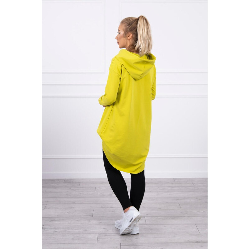 K-Fashion Mikina s dlhým chrbtom a kapucňou kivi 44559835