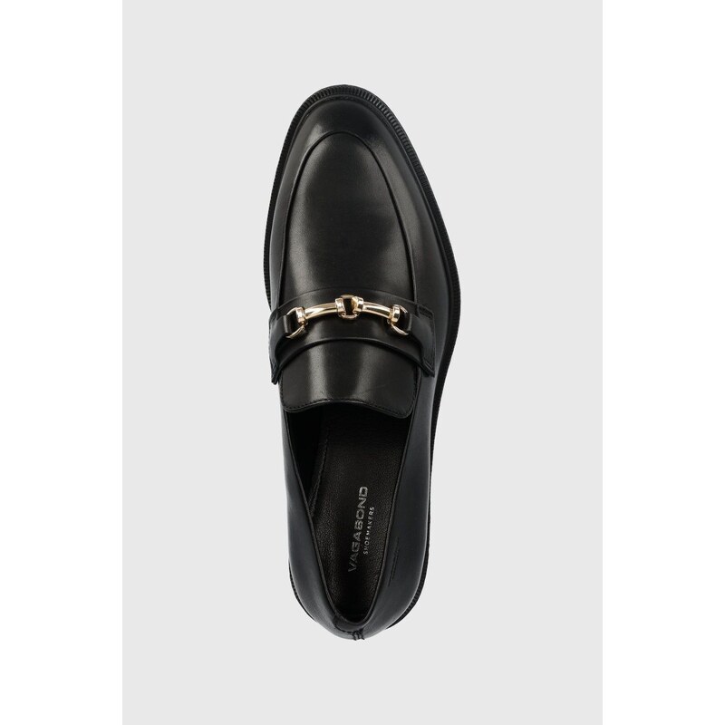 Kožené mokasíny Vagabond Shoemakers Frances 2.0 dámske, čierna farba, na plochom podpätku