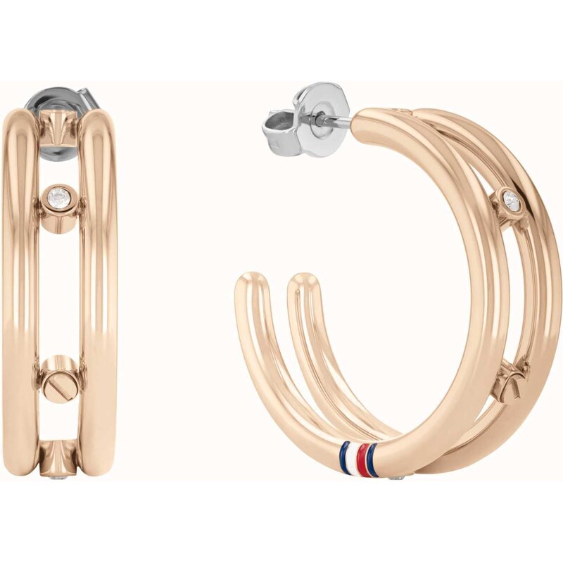 Tommy Hilfiger Nadčasové bronzové náušnice kruhy 2780647 67551541