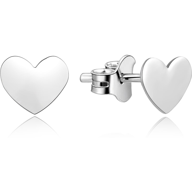 Beneto Strieborné srdiečkové náušnice AGUP1492 66579723