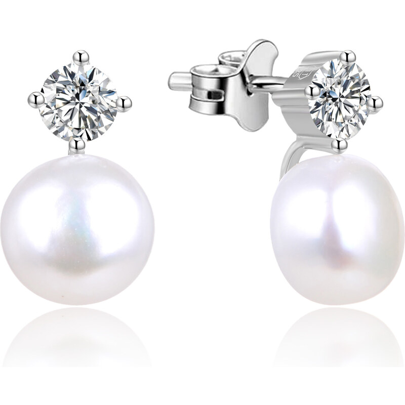 Beneto Strieborné náušnice s pravými perlami TAGUP1649P 66583568