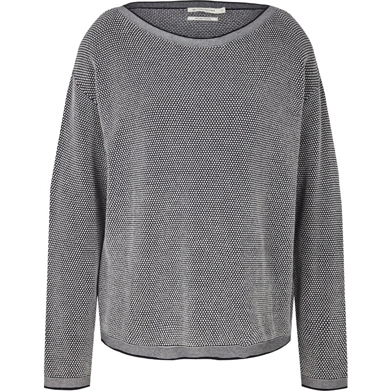 TOM TAILOR Sveter tmavomodrá / čierna / biela 34885659