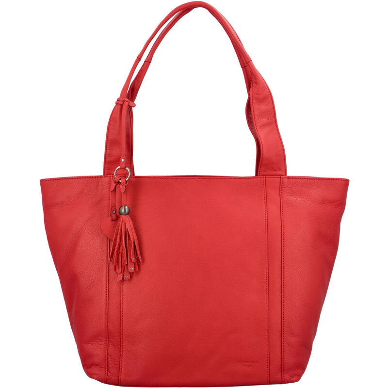 Veľká dámska kožená kabelka červená - Hexagona Common červená 34764121