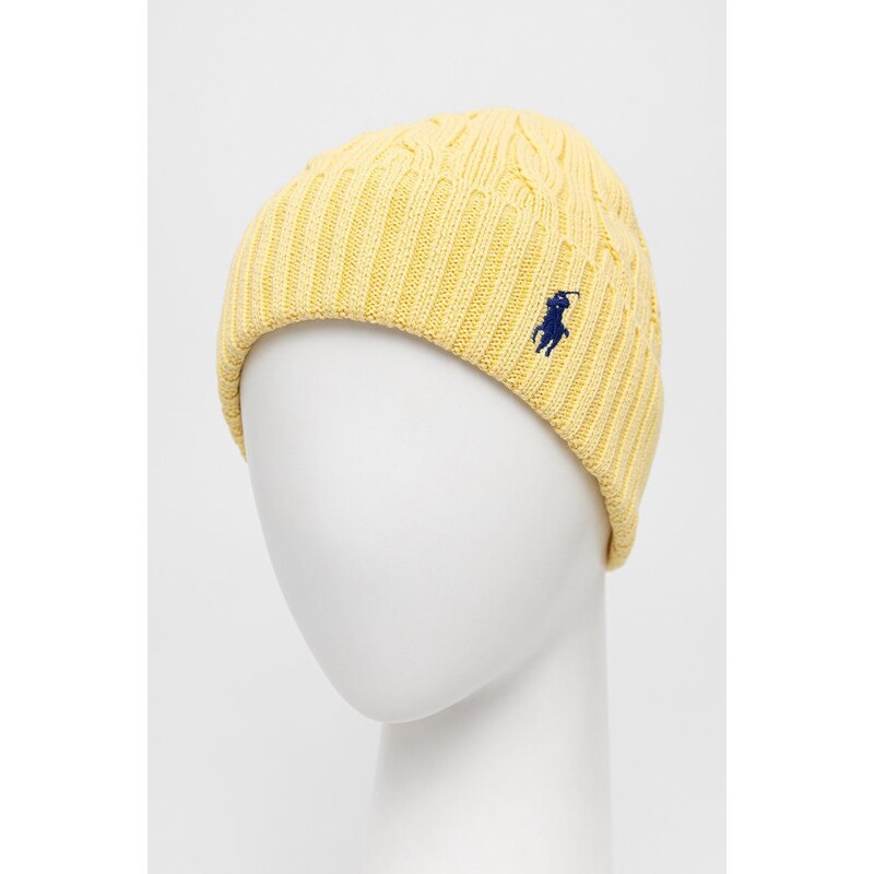 Bavlnená čiapka Polo Ralph Lauren žltá farba, bavlnená