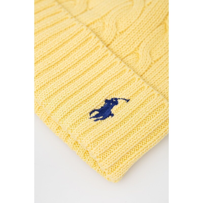Bavlnená čiapka Polo Ralph Lauren žltá farba, bavlnená