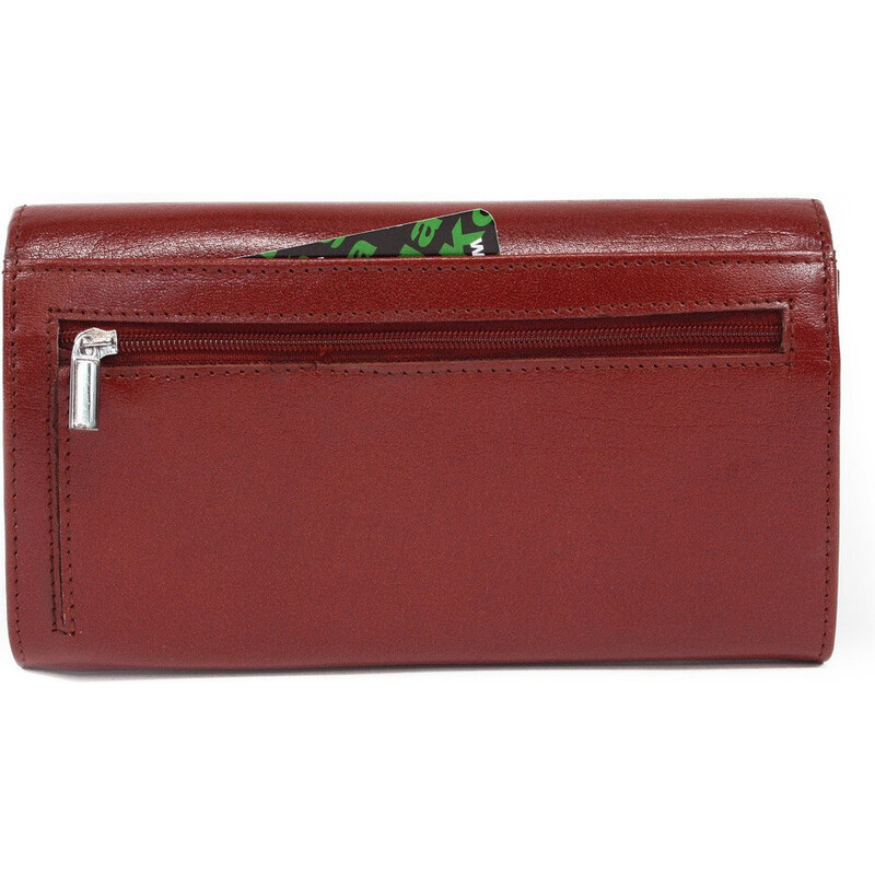Arwel Tmavo červená dámska kožená klopnová peňaženka Ingemar