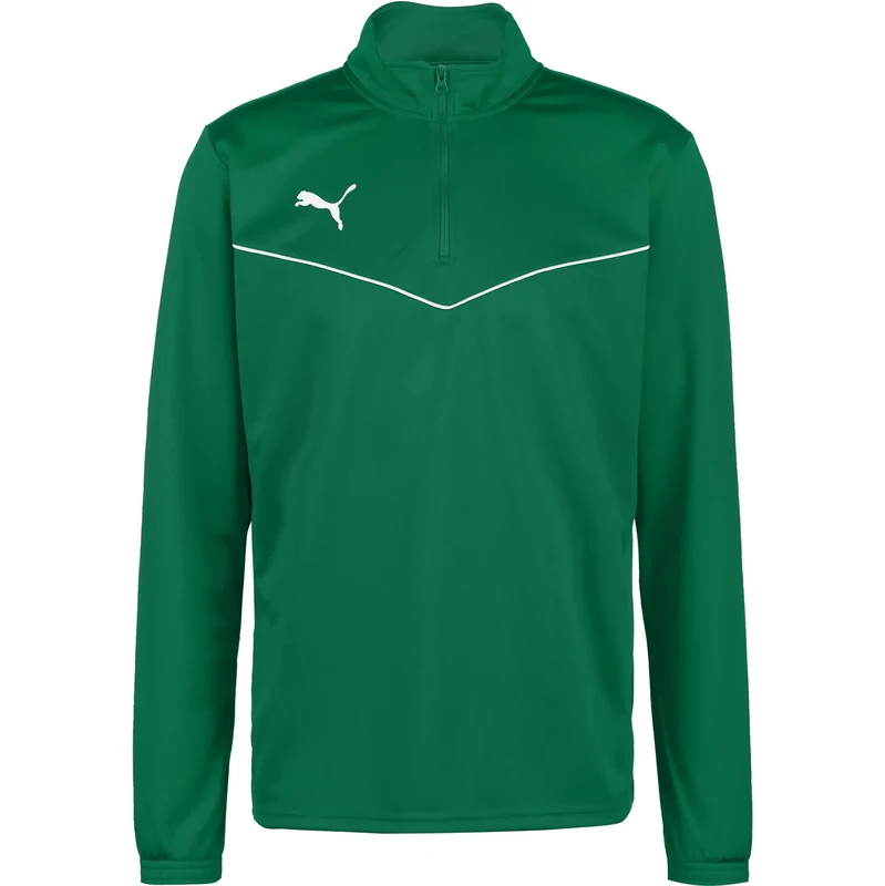 PUMA Športová mikina Team Rise trávovo zelená / biela 67728103