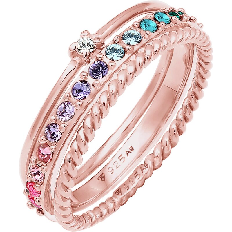 ELLI Prsteň Rainbow ružové zlato / zmiešané farby 54234755