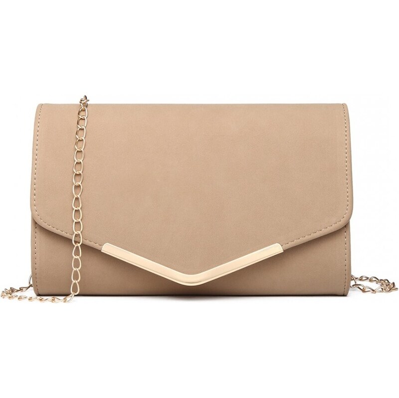 Konofactory Béžová semišová spoločenská kabelka s retiazkou „Megane“ 61740422