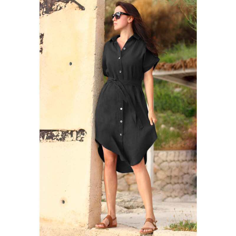 Košeľové šaty Lotika zo 100 % ľanu 41316584