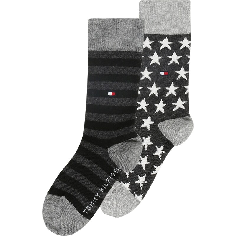 TOMMY HILFIGER Ponožky antracitová / sivá melírovaná / čierna / biela 62184016