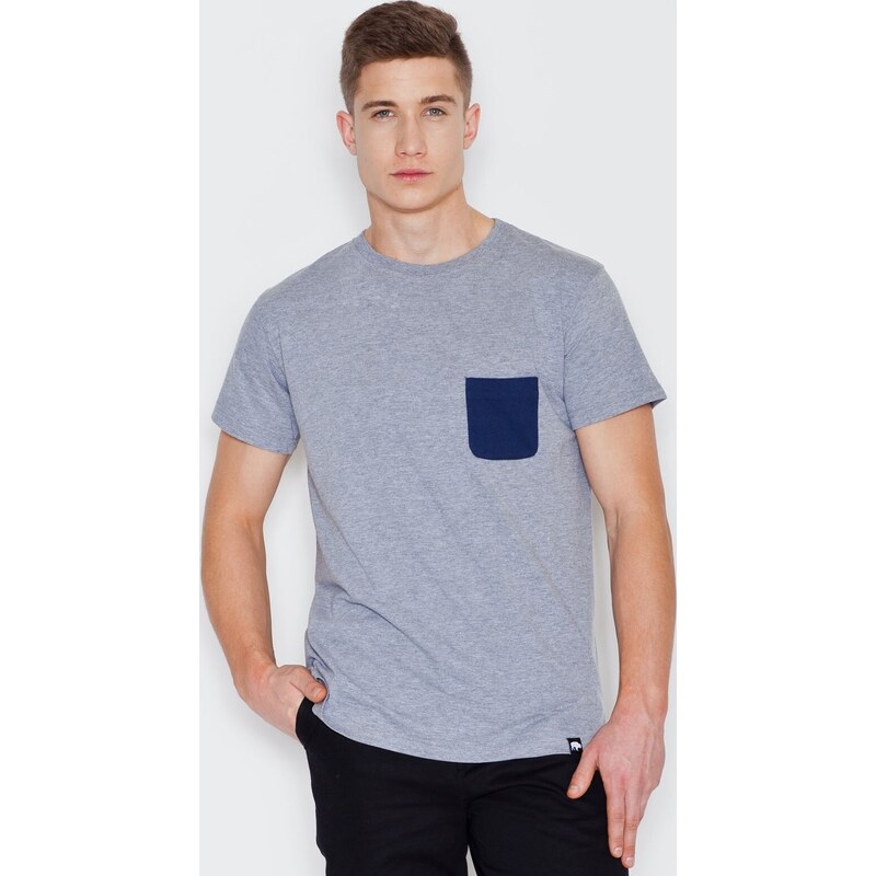 VISENT Sivé bavlnené tričko V002 Grey 5611685