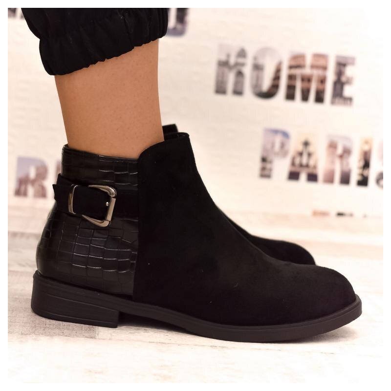 SS Dámske čierne semišové čižmy LOTTY 34882540