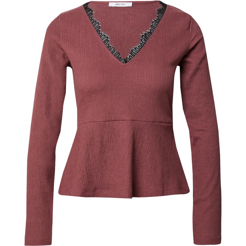 ABOUT YOU Tričko Sharon cyklaménová / čierna 54234853