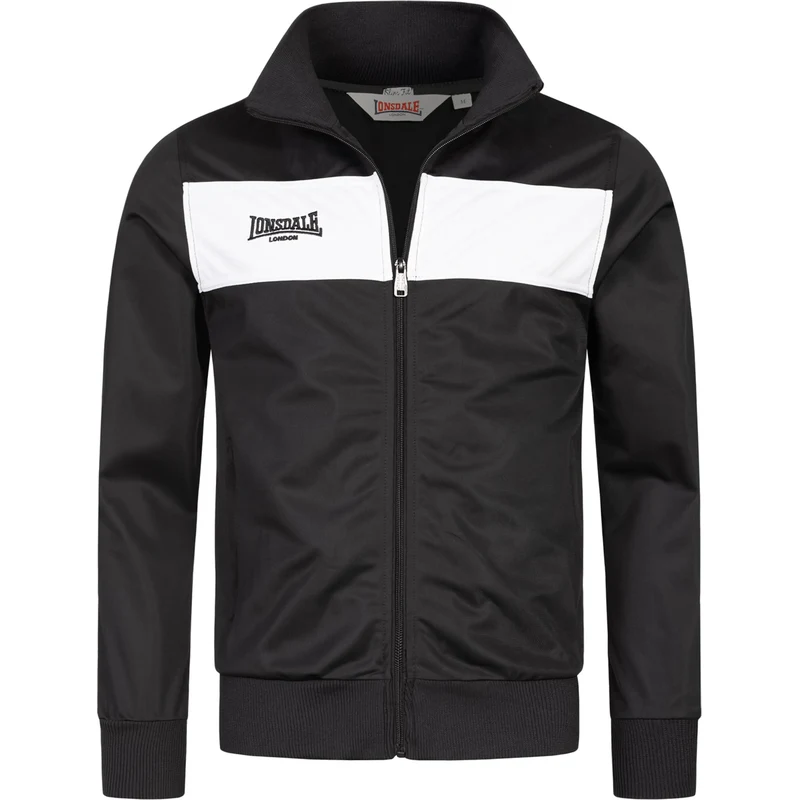 LONSDALE Tepláková bunda Alnwick čierna / biela 64412395