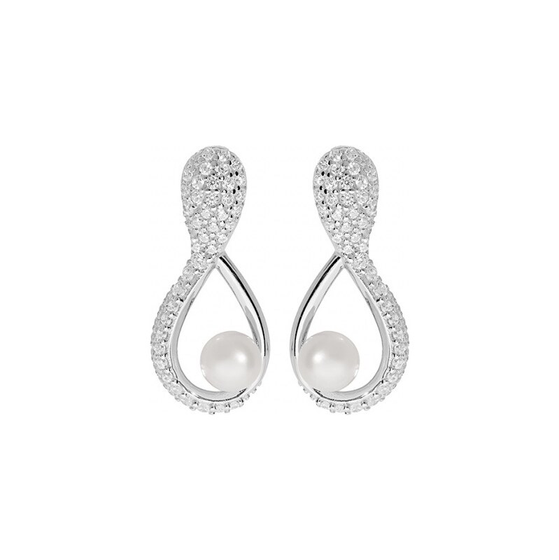 Brilio Silver Jedinečné strieborné náušnice s pravými perlami SE05811A 66579116