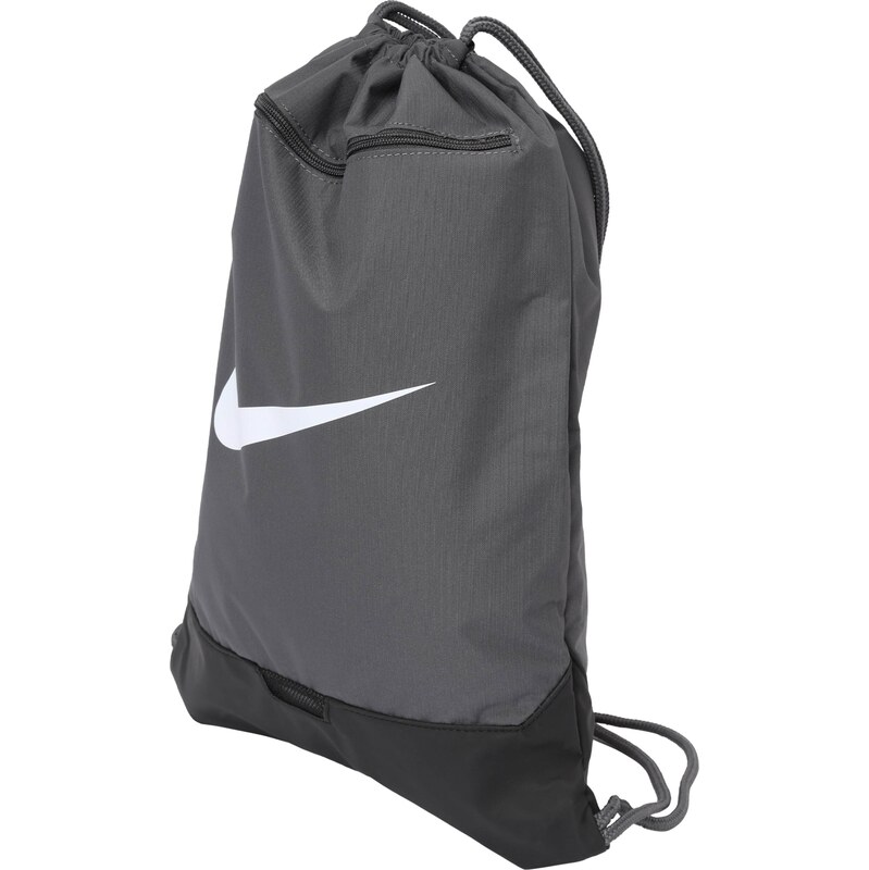 NIKE Športová taška Brasilia tmavosivá / čierna / biela 62044220