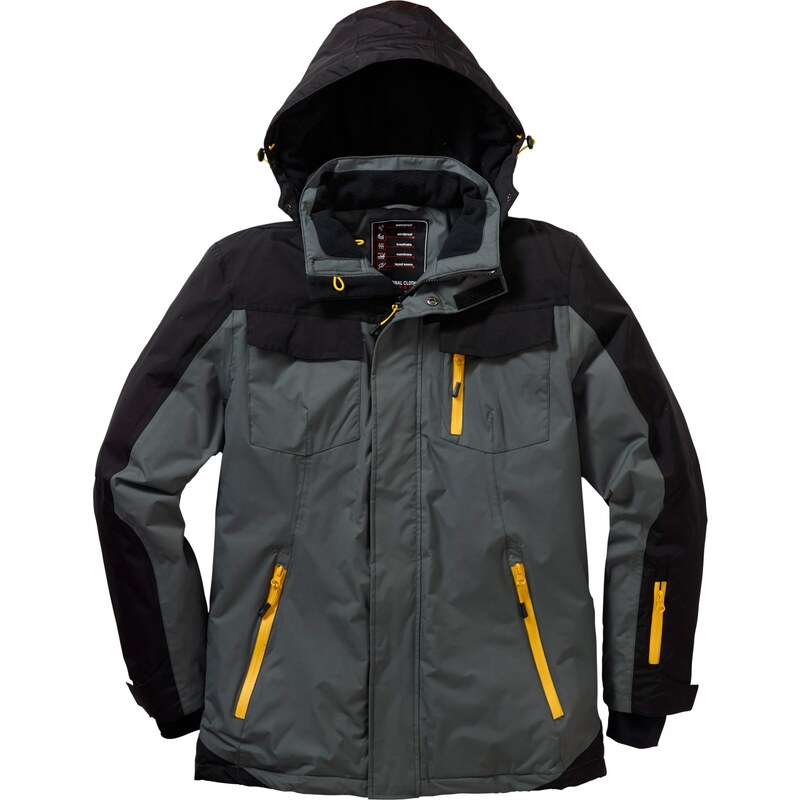 bonprix Funkčná nepremoková bunda s odnímateľnou kapucňou, farba šedá 44799405