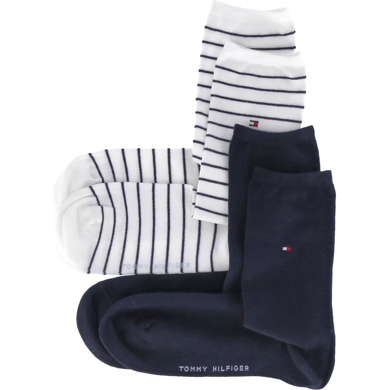 Tommy Hilfiger Underwear Ponožky tmavomodrá / červená / šedobiela 62184038