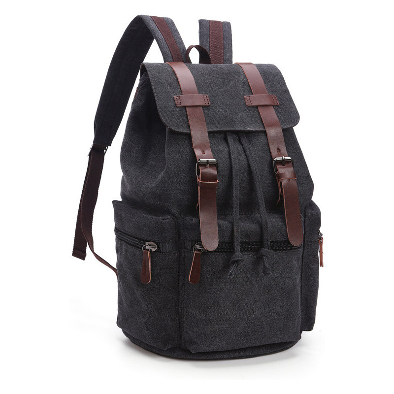 Glara Turistický batoh s koženými detailmi 35115718