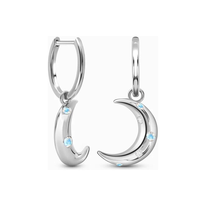 Royal Exklusive Royal Fashion strieborné rhodiované náušnice Mesiac s 55518957