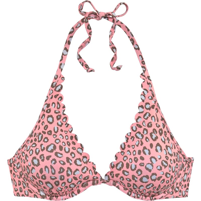 LASCANA Bikinový top hnedá / ružová / biela 54231696
