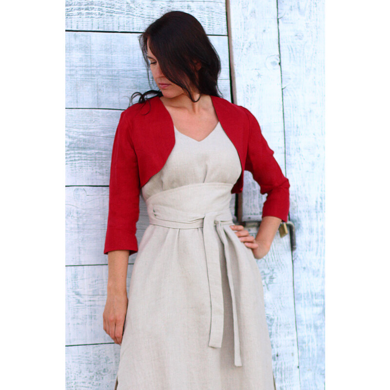 Krátke bolerko Lotika zo 100% lanu 39369169