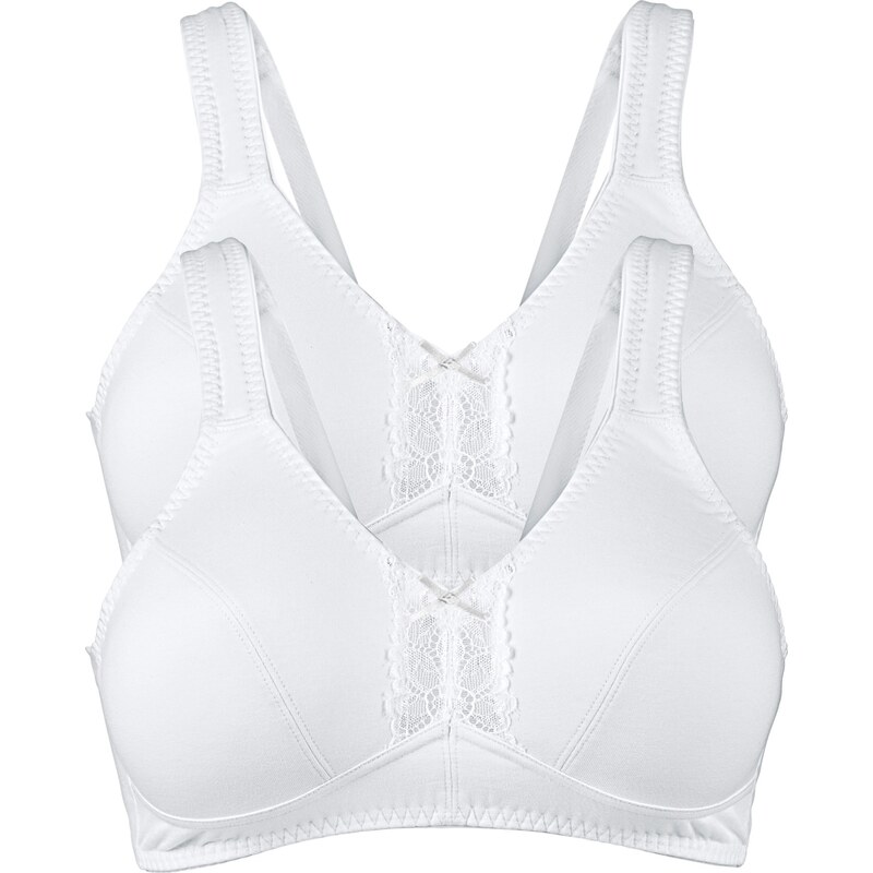 bonprix Podprsenka bez kostíc (2 ks) bio bavlna, farba biela 44741173