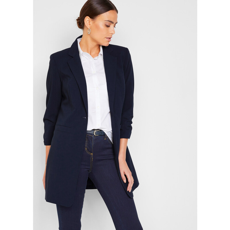 bonprix Dlhý blejzer, farba modrá 45028948