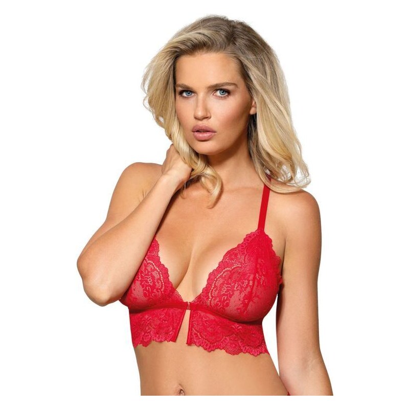 Roza Čipkovaná podprsenka braletka Zuza červená 35502028