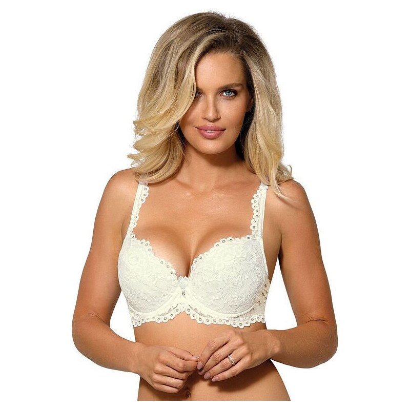 Roza Čipkovaná Push-Up podprsenka Nevia ecru 35502031