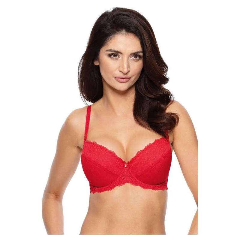 Gorteks Čipkovaná vystužená podprsenka Scarlet červená 35502214