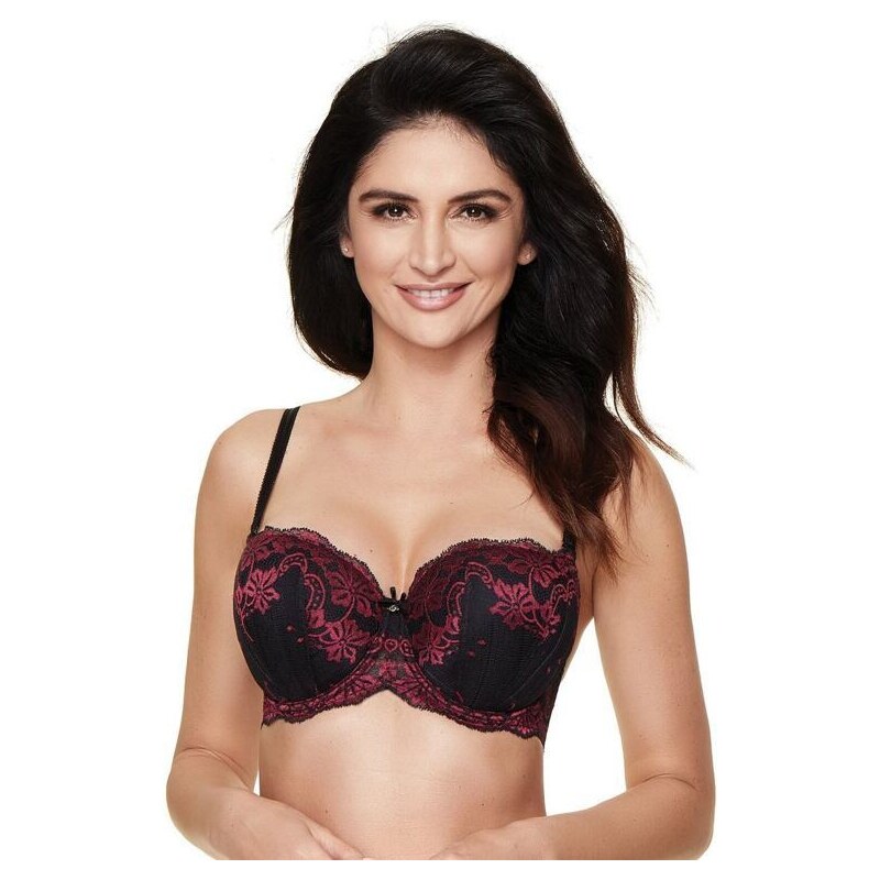 Gorteks Push-up podprsenka Rosso B1 čierno-malinová 35502215