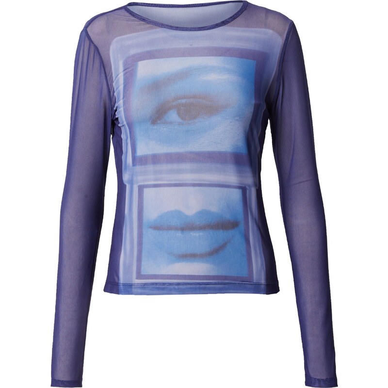 Bella x ABOUT YOU Tričko modrá / tmavomodrá / biela 35949320