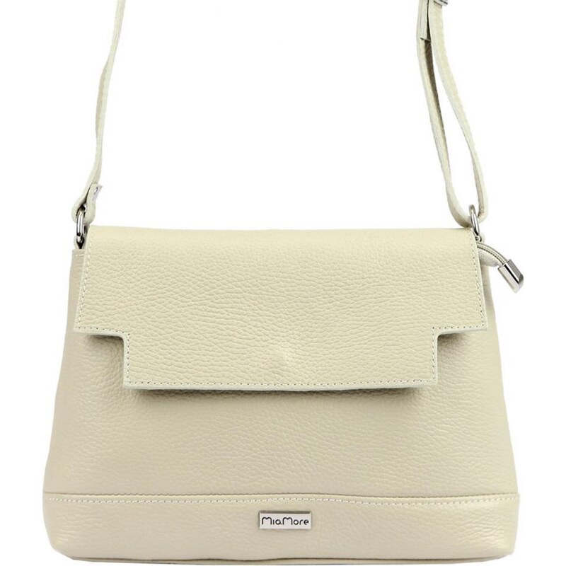 MiaMore Kožená crossbody dámska kabelka béžová 01-017 35045523