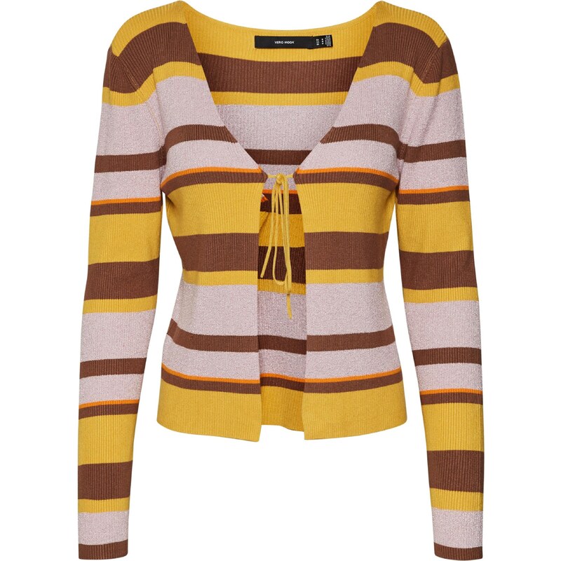 VERO MODA Kardigán AURA hnedá / žltá / fialová 56756605