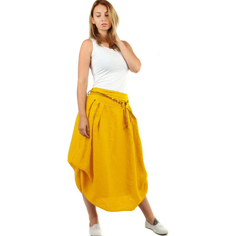 Glara Dámska dlhá balónová sukňa lanová 35053207