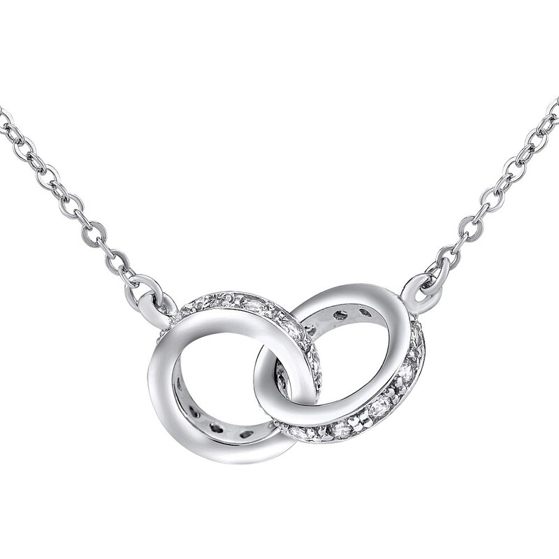 Ligot Strieborný náhrdelník TOGETHER FOREVER spojené dva kruhy 46719853