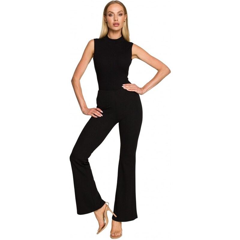 Moe M704 Rozšírené nohavice s vysokým pásom - čierne 37727322