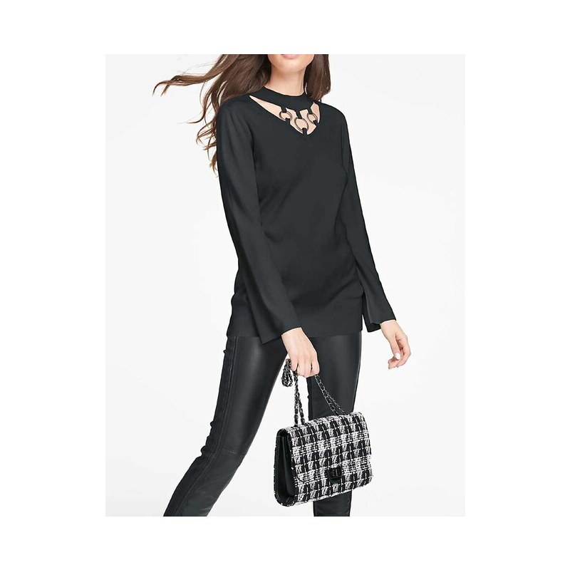 E-shop Pulóver z jemného úpletu s výrezmi Cut-Outs Ashley Brooke,