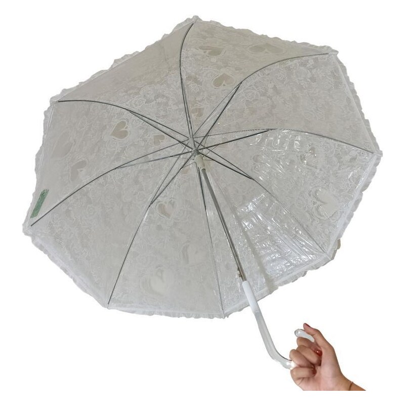 JOHN-C Dámsky biely dáždnik BORA