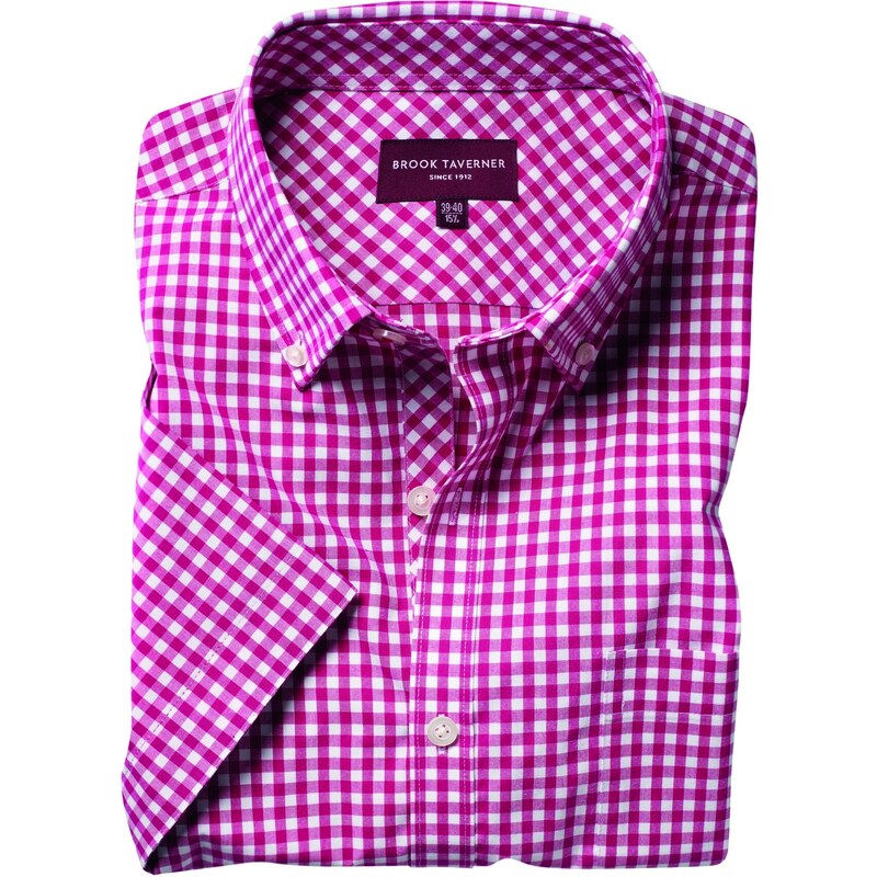 Pánska károvaná košeľa Portland s krátkym rukávom Tailored Fit Brook 62677025