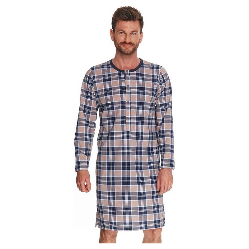 Taro Pánska nočná košeľa Philip sivá káro 35095420