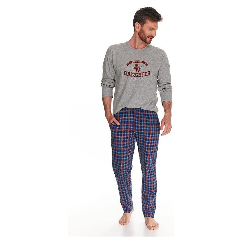 Taro Pánske pyžamo Matt sivé gangster 35095422