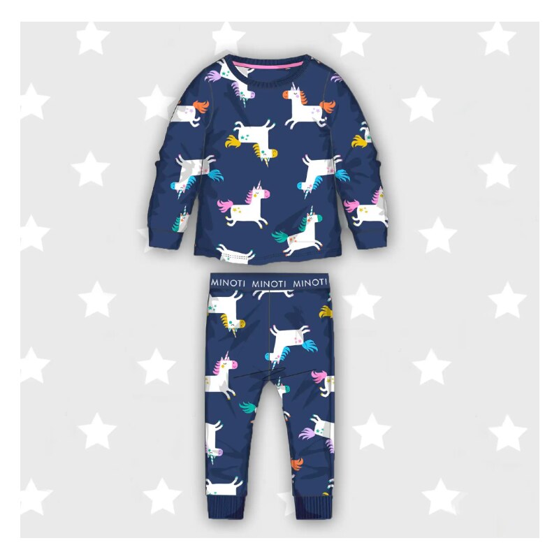 Detské dievčenské pyžamo MINOTI PYJ 23 Modrá Jednorožec 58517847