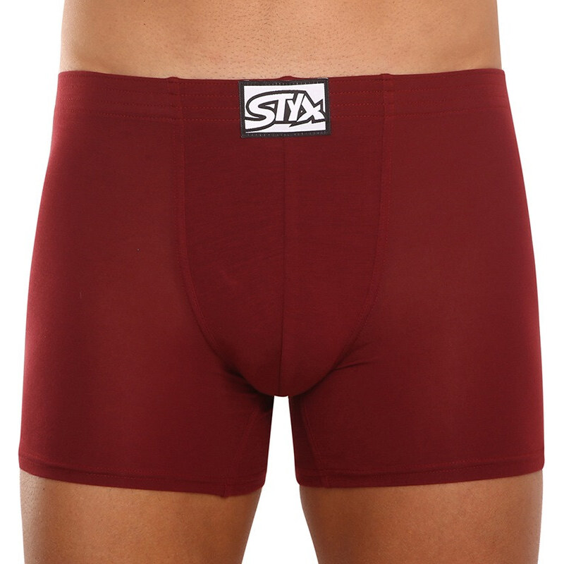 Pánske boxerky Styx long klasická guma vínové (F1060) 23391578