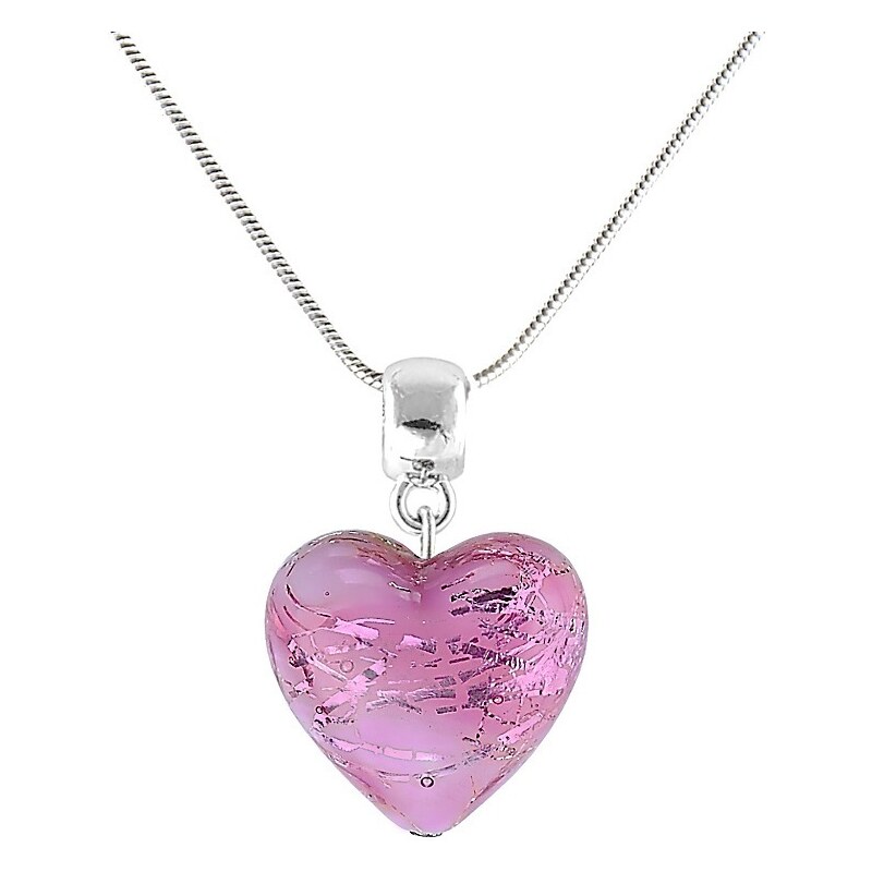 Lampglas Romantický náhrdelník Sakura Flower s rýdzim striebrom v 66594098