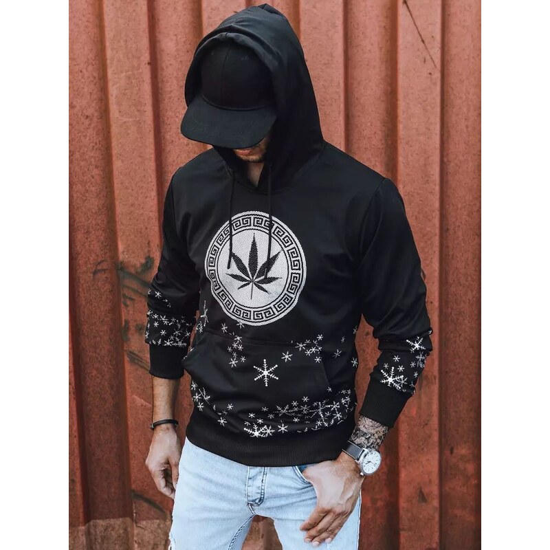 Buďchlap Čierna trendy mikina s kapucňou 35110918